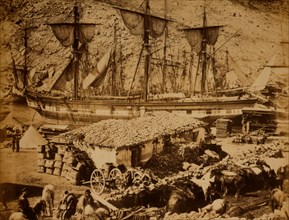 Balaklava harbour, the cattle pier, Crimean War, 1853-1856, Roger Fenton historic war campaign