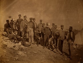 Group of officers of the 17th Regiment, Crimean War, 1853-1856, Roger Fenton historic war campaign