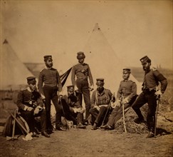 Officers of the 90th Regiment, Crimean War, 1853-1856, Roger Fenton historic war campaign photo