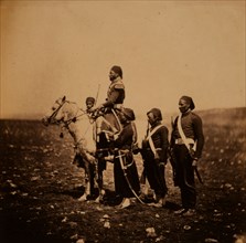Ismail Pacha on horseback, with Turkish officers, Crimean War, 1853-1856, Roger Fenton historic war
