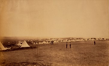 Looking towards St. George's Monastery, tents of the 4th Division in the foreground, Crimean War,