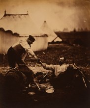 Major Hallewell, day's work done, Crimean War, 1853-1856, Roger Fenton historic war campaign photo