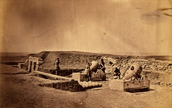 Mortar batteries in front of Picquet house Light Division, Crimean War, 1853-1856, Roger Fenton