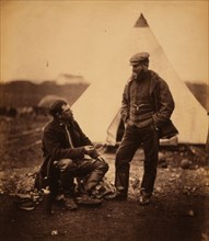 Major Hallewell & Captain Pearson, Crimean War, 1853-1856, Roger Fenton historic war campaign photo