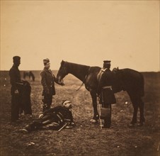 Colonel Airey & Major Hallewell, Crimean War, 1853-1856, Roger Fenton historic war campaign photo