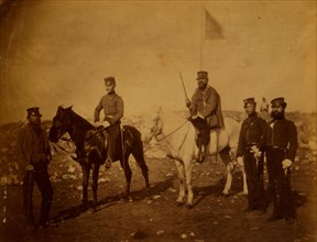 Major Tinley, & officers of the 39th regiment, Crimean War, 1853-1856, Roger Fenton historic war