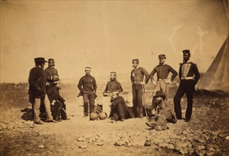 Lieutenant-General Sir John Campbell & group of officers, Crimean War, 1853-1856, Roger Fenton