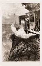 THE PRINCE OF WALES IN CEYLON, SRI LANKA, 1876: THE PRINCE RIDING ON A LOCOMOTIVE ENGINE OVER THE