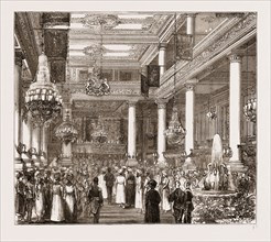 THE PRINCE OF WALES IN INDIA: MADRAS, THE LEVEE IN THE BANQUETING HALL, 1876