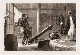 BRUISING RICE FOR SWEETMEATS, INDIA, 1876
