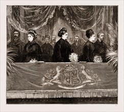 HER MAJESTY'S VISIT TO THE ROYAL ALBERT HALL, LONDON, UK, 1876: THE ROYAL BOX