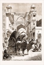 THE PRINCE OF WALES IN INDIA: A RAJPOOT BULLOCK CARRIAGE, 1876