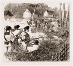THE WAR IN THE MALAY PENINSULA, 1876: ATTACK ON THE VILLAGE OF KOLAH LAMA ON THE PERAK RIVER