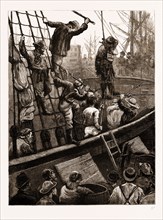EASTER-TIDE CEREMONIES: "FLOGGING JUDAS ISCARIOT", A SCENE ON BOARD A PORTUGUESE SHIP IN THE LONDON