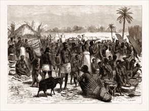 THE CENTRAL AFRICAN EXPEDITION: SOKO OR MARKET AT KAWELE, 1876