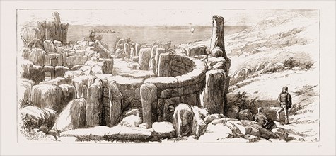 THE PRINCE OF WALES AT MALTA, 1876: 1. Remains of the Phoenician Temple, Hagiar Kim, near Creudi