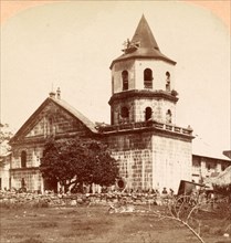 Washington troops at the Taquig Church, before they charged the Filipinos, Sentinels watching the