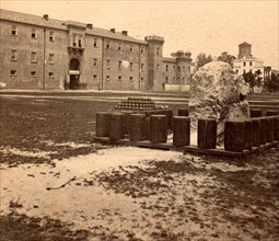 The Citadel and the Southern Military Academy, Charleston, S.C., the remains of the concrete wall