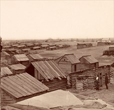 Winter quarters of the rebel army, at Manassas, Va., 1862, USA, US, Vintage photography