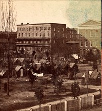 Front (i.e., Trout) House and Masonic Hall, Marietta St., Atlanta, USA, US, Vintage photography