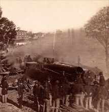 Gen. Sherman's men destroying the railroad, before the evacuation of Atlanta, Ga., USA, US, Vintage