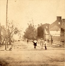 Main Street - Looking West Chambersburg, Franklin Co., Pa., destroyed by the rebels under