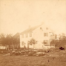 View around Abraham Trossel's house, near centre of battlefield of Gettysburg, USA, US, Vintage