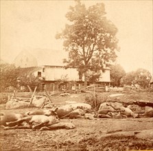 View at Losser's (i.e. Trostle's) barn, where the 9th Massachusetts Battery was cut up, USA, US,