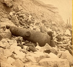 View of Ft. Sumpter (i.e. Sumter), showing a mingled mass of debris, shot, shell & bursted gun,