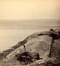 A parapet of Fort Sumpter (i.e. Sumter), looking toward Morris Island. Fort Sumter is a Third