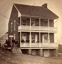 Battlefield Hotel, the outer post of sharp shooters, US, USA, America, Vintage photography