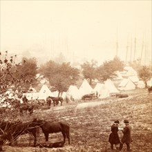 Encampment at Cumberland Landing, Va., US, USA, America, Vintage photography