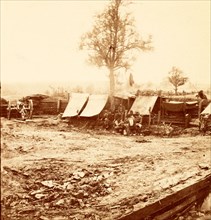 A Confederate redoubt, US, USA, America, Vintage photography