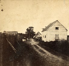 Street and Negro quarters, Retreat Plantation, Port Royal Island, S.C., US, USA, America, Vintage
