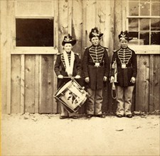 Three drummer boys (now at Ft. Hamilton) who have been in 9 battles of the rebellion, US, USA,