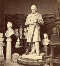 Maquette of Union soldier for Roxbury Soldiers' Monument and other sculptures at the studio of