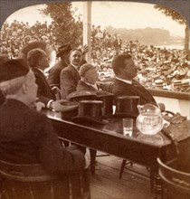 President Roosevelt and 80,000 miners listening to Union President John Mitchell, Wilkes-Barre, Pa