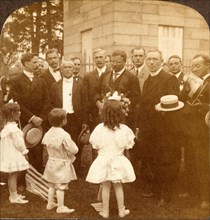 A tribute from the children to President Roosevelt at the monument, Wyoming, Pa., US, USA, America,