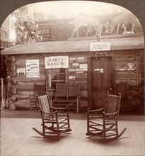 Cabin in which President Roosevelt lived for three years, exhibited in Agricultural Building,