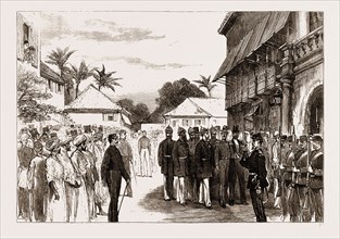THE ROYAL VISIT TO INDIA: THE PRINCE OF WALES AT GOA: ARRIVAL AT THE GOVERNOR'S PALACE, 1876