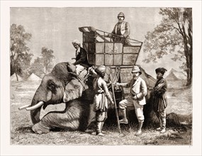 REMINISCENCES OF THE NEPAULESE TERAI: THE PRINCE OF WALES MOUNTING HIS ELEPHANT, 1876