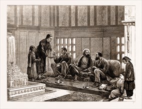 THE EASTERN QUESTION: A MORNING CALL IN A TURKISH HOUSE, ISTANBUL, TURKEY, 1876