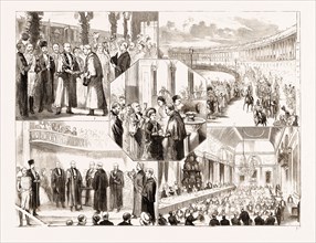 THE LORD MAYOR OF LONDON'S STATE VISIT TO BATH, UK, 1876: 1. The Arrival at the Railway Station. 2.