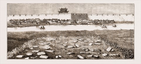 REMAINS OF THE BRITISH MILITARY CEMETERY AT TIENTSIN, PEIHO RIVER, CHINA, 1876