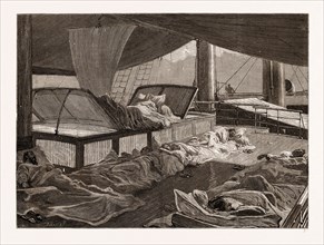 SLEEPING ON DECK IN THE RED SEA, 1876