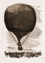 M. GAMBETTA LEAVING PARIS FOR THE PROVINCES IN A BALLOON, OCT. 8, 1870, FRANCE