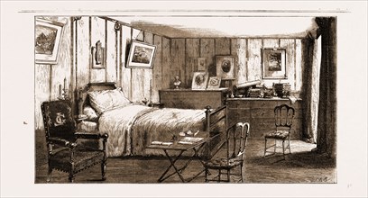THE BEDROOM IN LES JARDIES, VILLE D'AVRAY, NEAR PARIS, IN WHICH M. GAMBETTA DIED, FRANCE, 1883