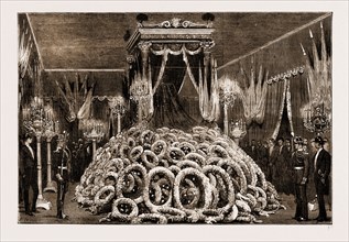 THE LATE LEON GAMBETTA: THE LYING-IN-STATE IN THE MORTUARY CHAMBER IN THE PALAIS BOURBON, FRANCE,
