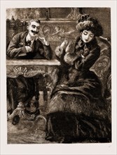 LIKE SHIPS UPON THE SEA, DRAWN BY SYDNEY HALL, 1883; Her face changed suddenly, and lost its
