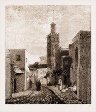 A MOSQUE AND STREET IN TANGIER, 1883